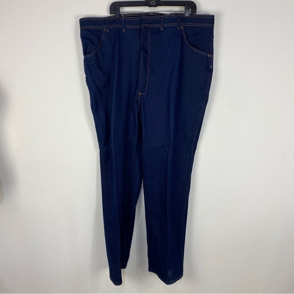 Mens Vintage Wrangler Flex Fit Waist Classic Blue Jeans Size 46x32
